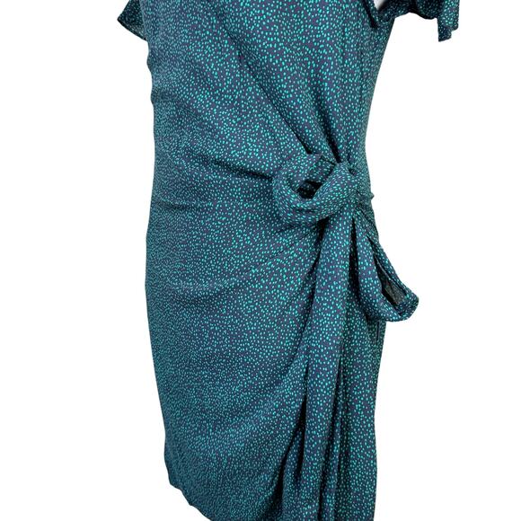 VICI Teal Polka Dot Mini Wrap Dress - Picture 8 of 14